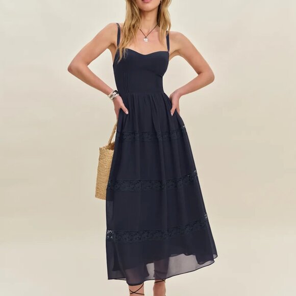 Reformation Dina Dress Blue - Size 2 - Picture 4 of 9